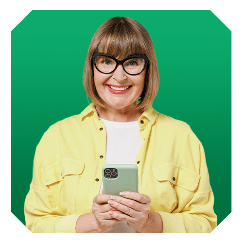 woman playing DAILY KENO on her phone